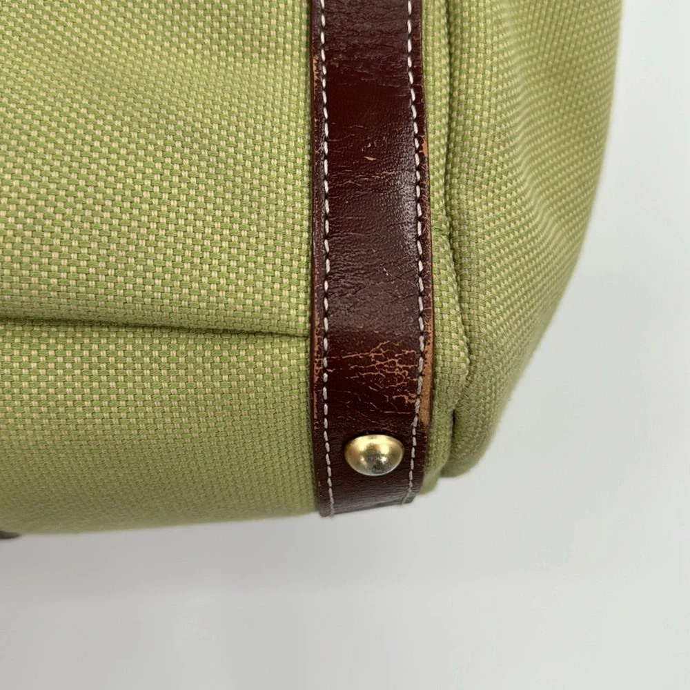 Coakley Laptop Bag green and brown leather
